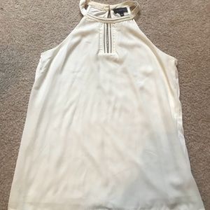 White tank top with beads